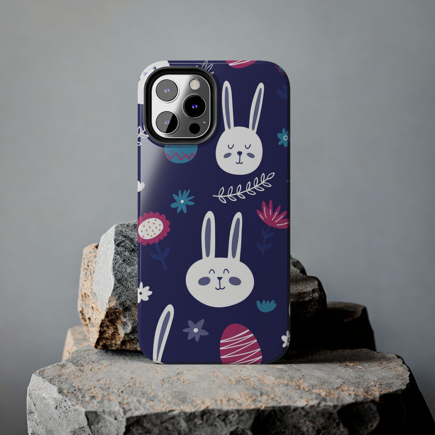 Seamless pattern with cute hand drawn bunnies Tough Phone Case