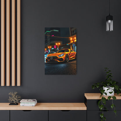 Revving Dreams: The Iconic Mercedes-AMG GT at Night Metal Art Sign