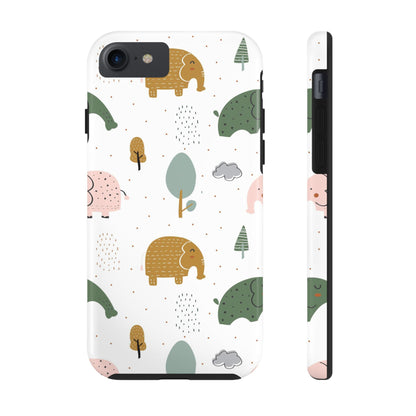 Kids Pattern with Cute Elephants Tough Phone Cases iPhone 7, iPhone 8, iPhone SE