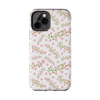 Seamless pattern green branches with blooming Tough Phone Cases