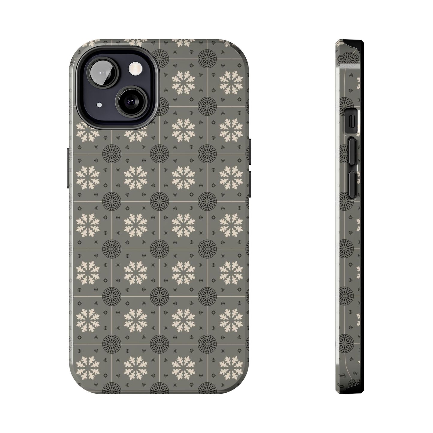 Grey Mosaic Pattern Tough Phone Cases iPhone 13