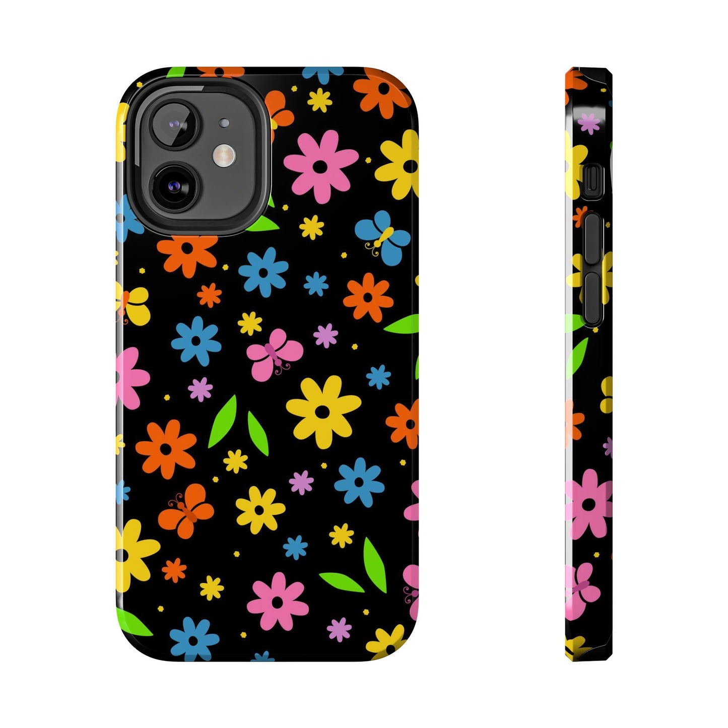 Cute pattern with simple flowers and butterflies. Tough Phone Cases iPhone 12 Mini