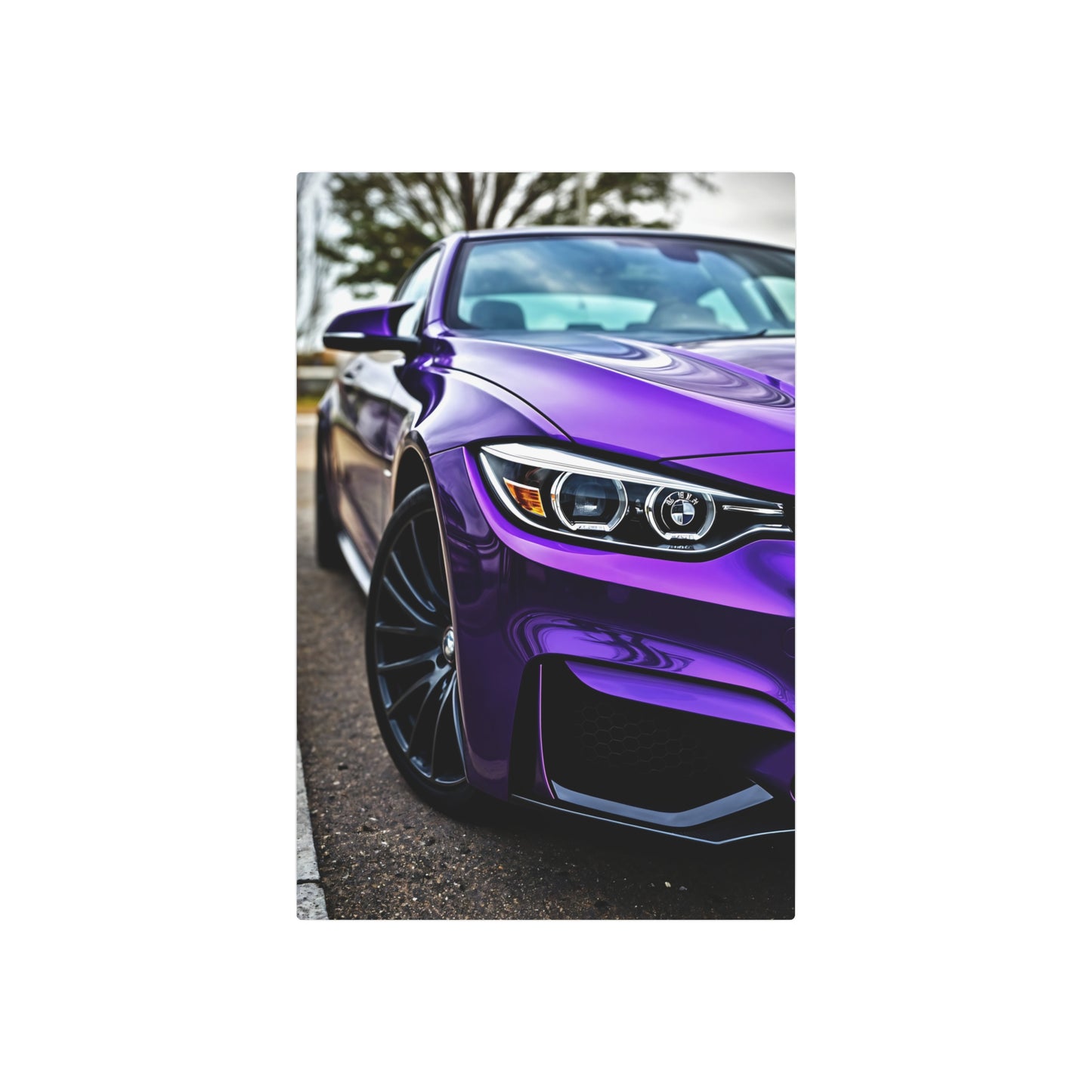 Stunning Purple Car Metal Sign - Perfect Wall Decor for Car Enthusiasts