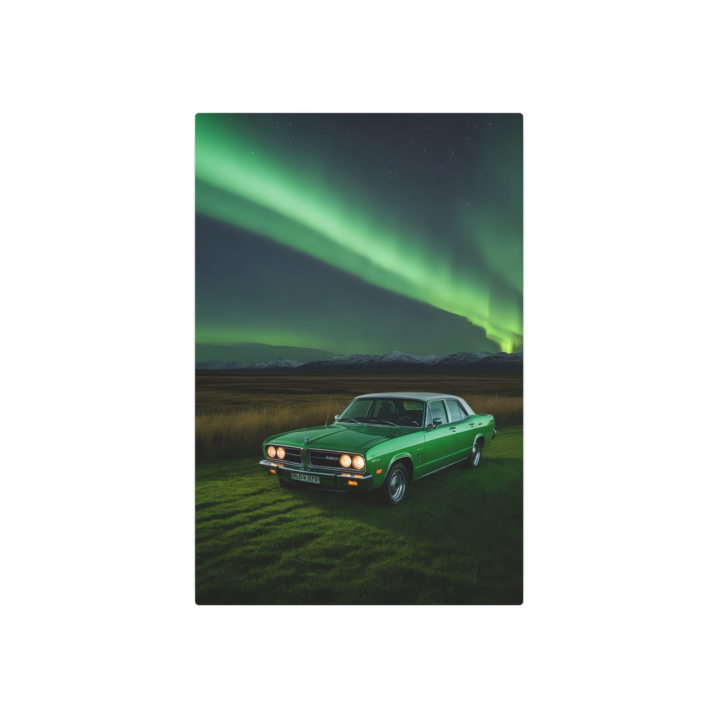 Classic Elegance Under the Northern Lights Metal Art Sign