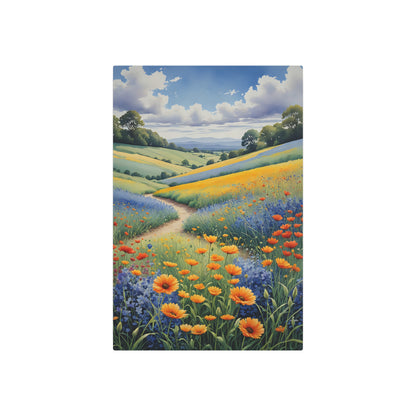 Fields of Gold and Sapphire Metal Art Sign