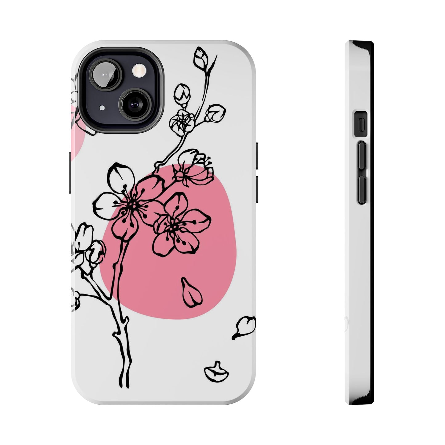 Spring blossom monochrome line art floral Tough Phone Cases iPhone 13