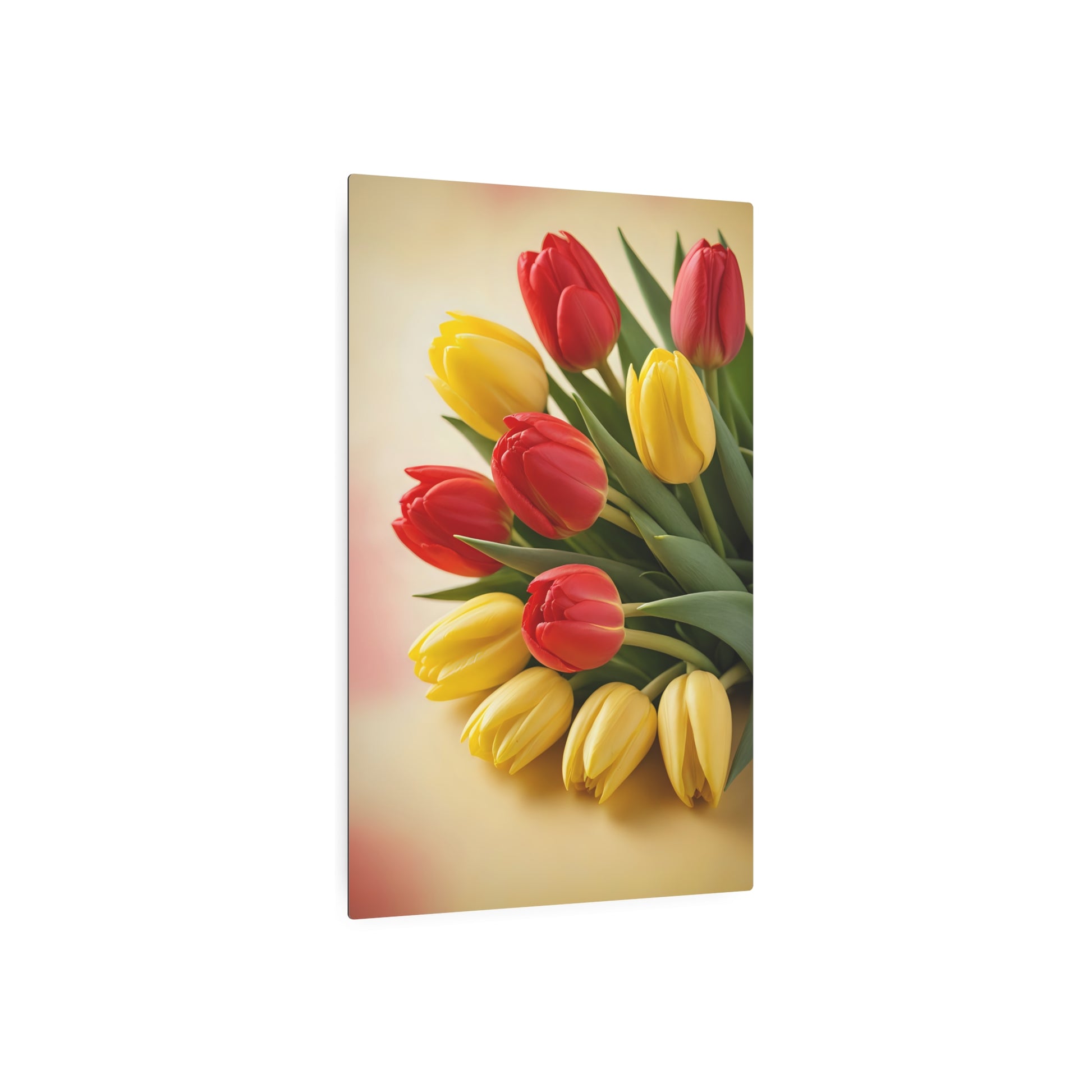 Vibrant Tulip Bouquet Metal Art Sign