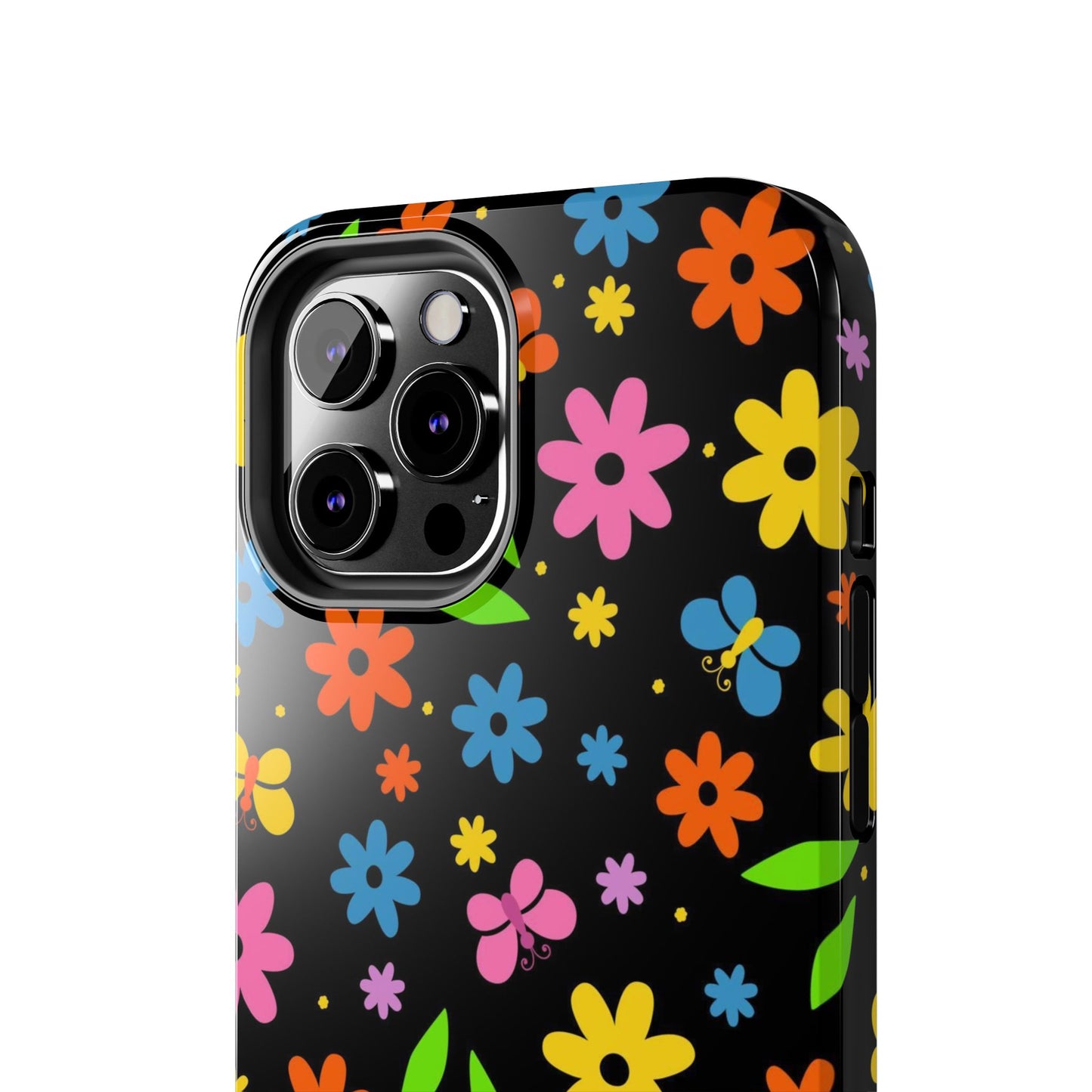 Cute pattern with simple flowers and butterflies. Tough Phone Cases