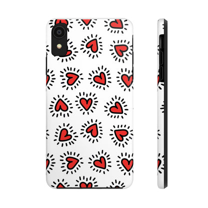 seamless pattern of Red hearts Tough Phone Cases iPhone XR