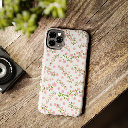 Seamless pattern green branches with blooming Tough Phone Cases