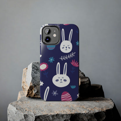 Seamless pattern with cute hand drawn bunnies Tough Phone Case