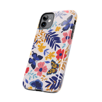 Seamless pattern with butterflies and flowers Tough Phone Cases