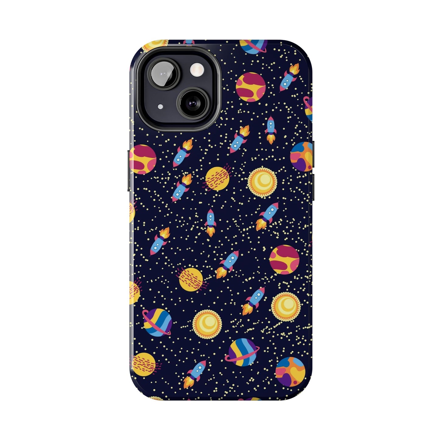 Seamless space pattern. Planets, rockets Tough Phone Cases