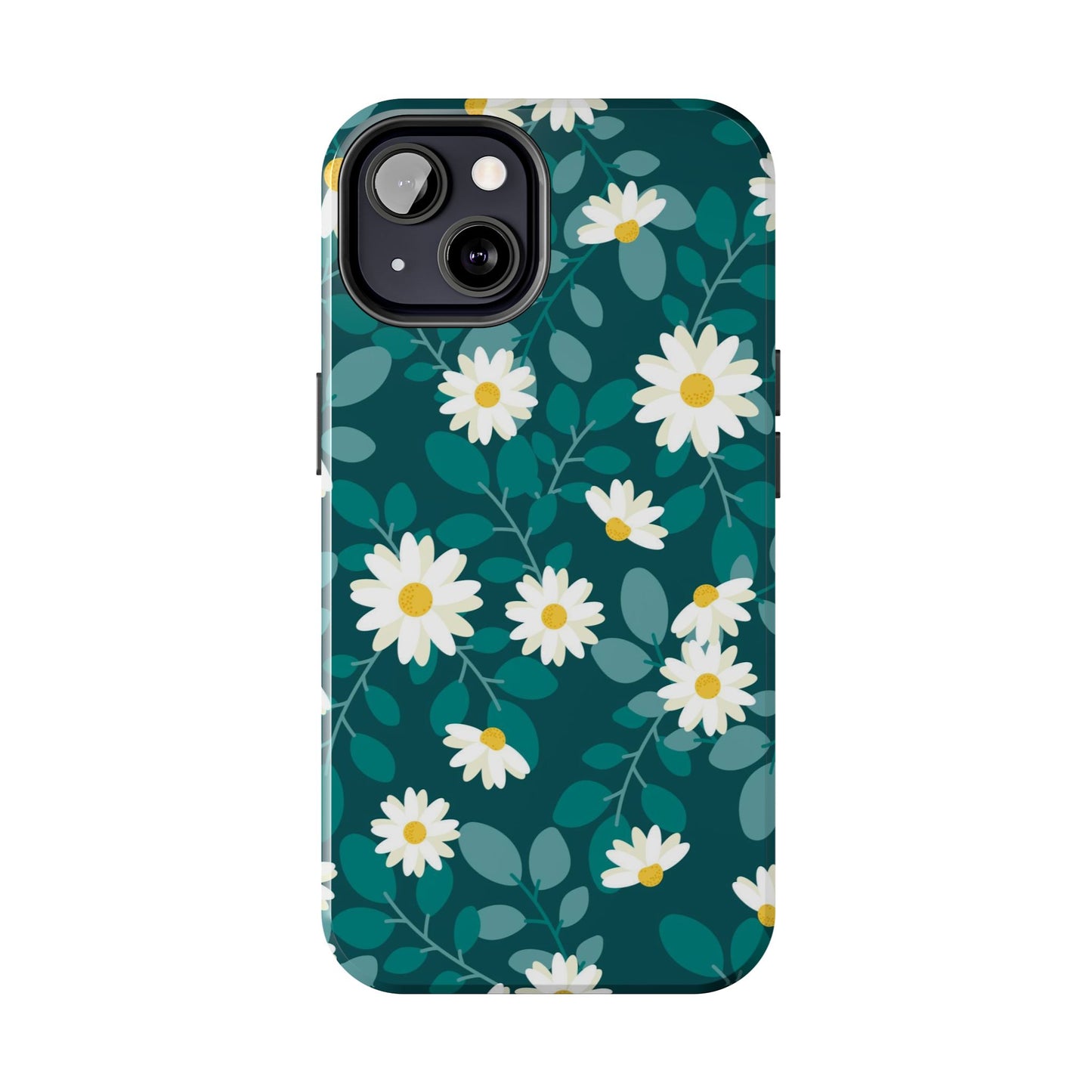 cute white daisy flower flat style seamless pattern Tough Phone Cases