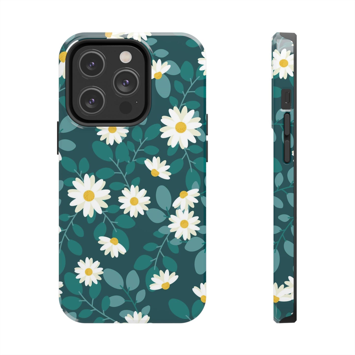 cute white daisy flower flat style seamless pattern Tough Phone Cases iPhone 14 Pro