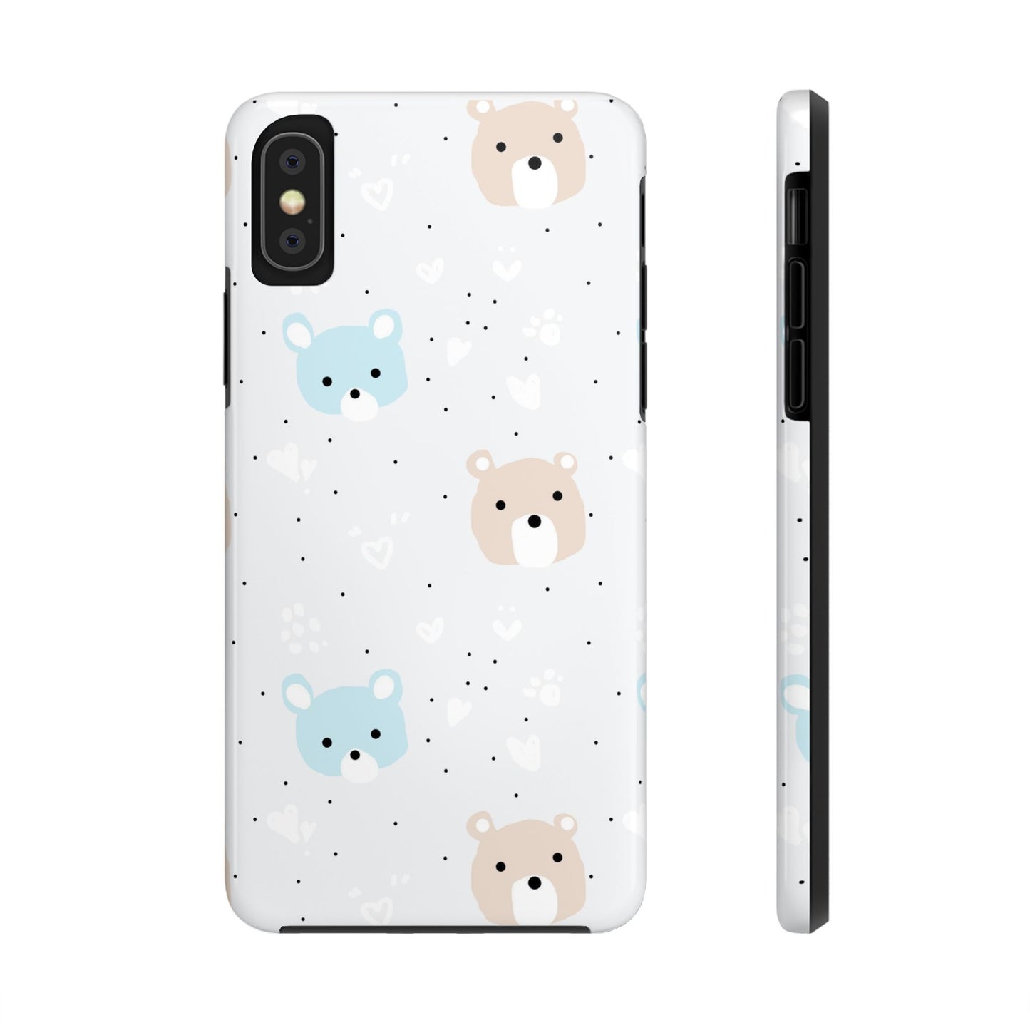 Seamless Pattern with Cute Cartoon Bear Face Tough Phone Cases iPhone X