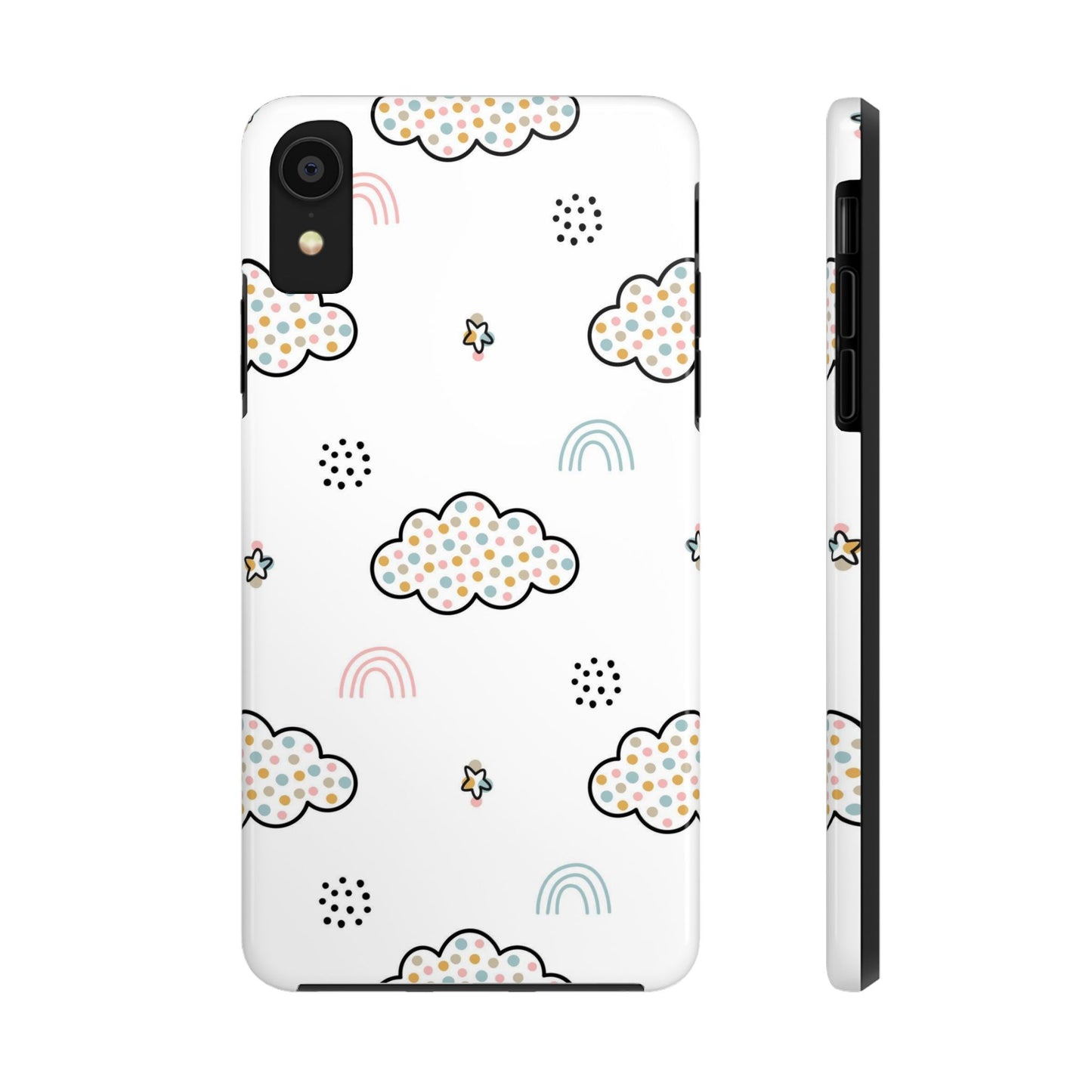 Seamless nursery pattern clouds and rainbow Tough Phone Cases iPhone XR