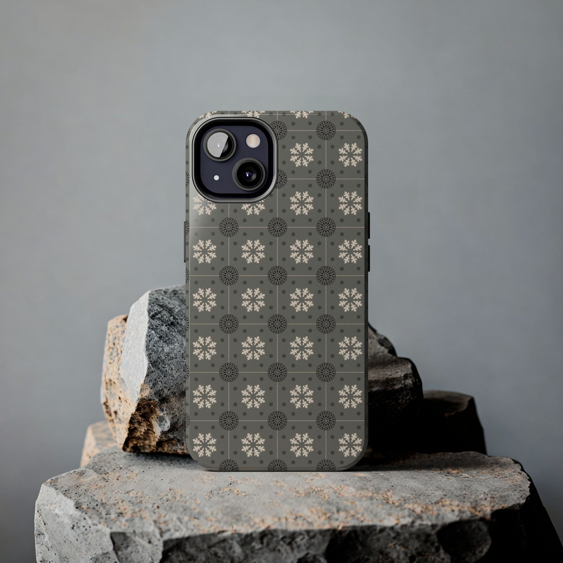 Grey Mosaic Pattern Tough Phone Cases