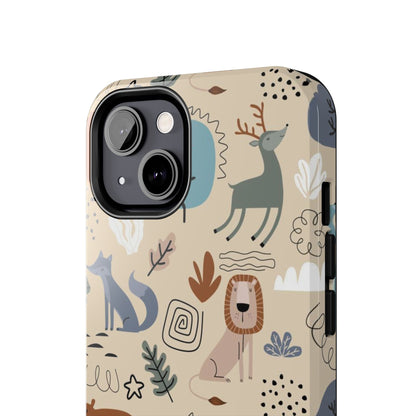 seamless pattern with cute animal Tough Phone Cases