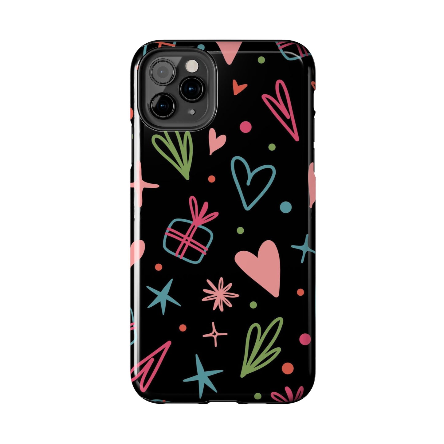 Valentine Day Doodle seamless pattern Tough Phone Cases