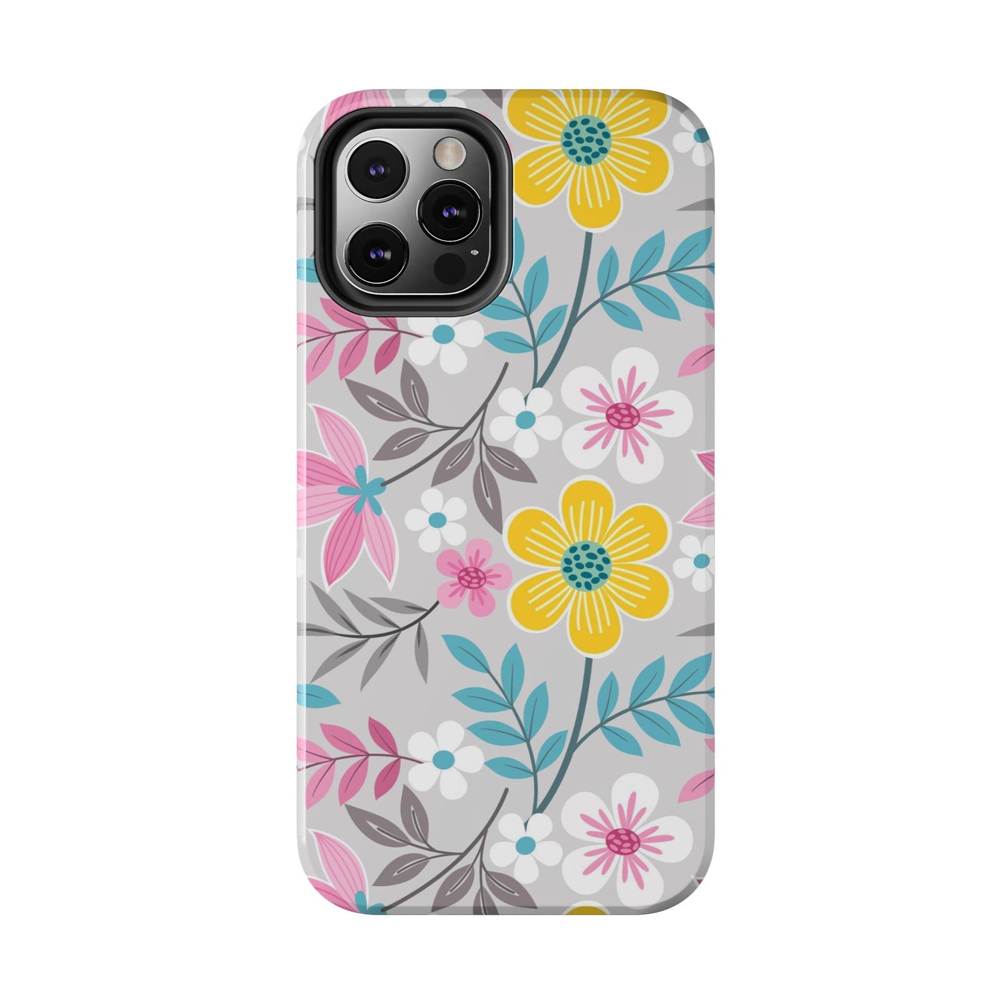 Colorful flowers and leaf Tough Phone Cases