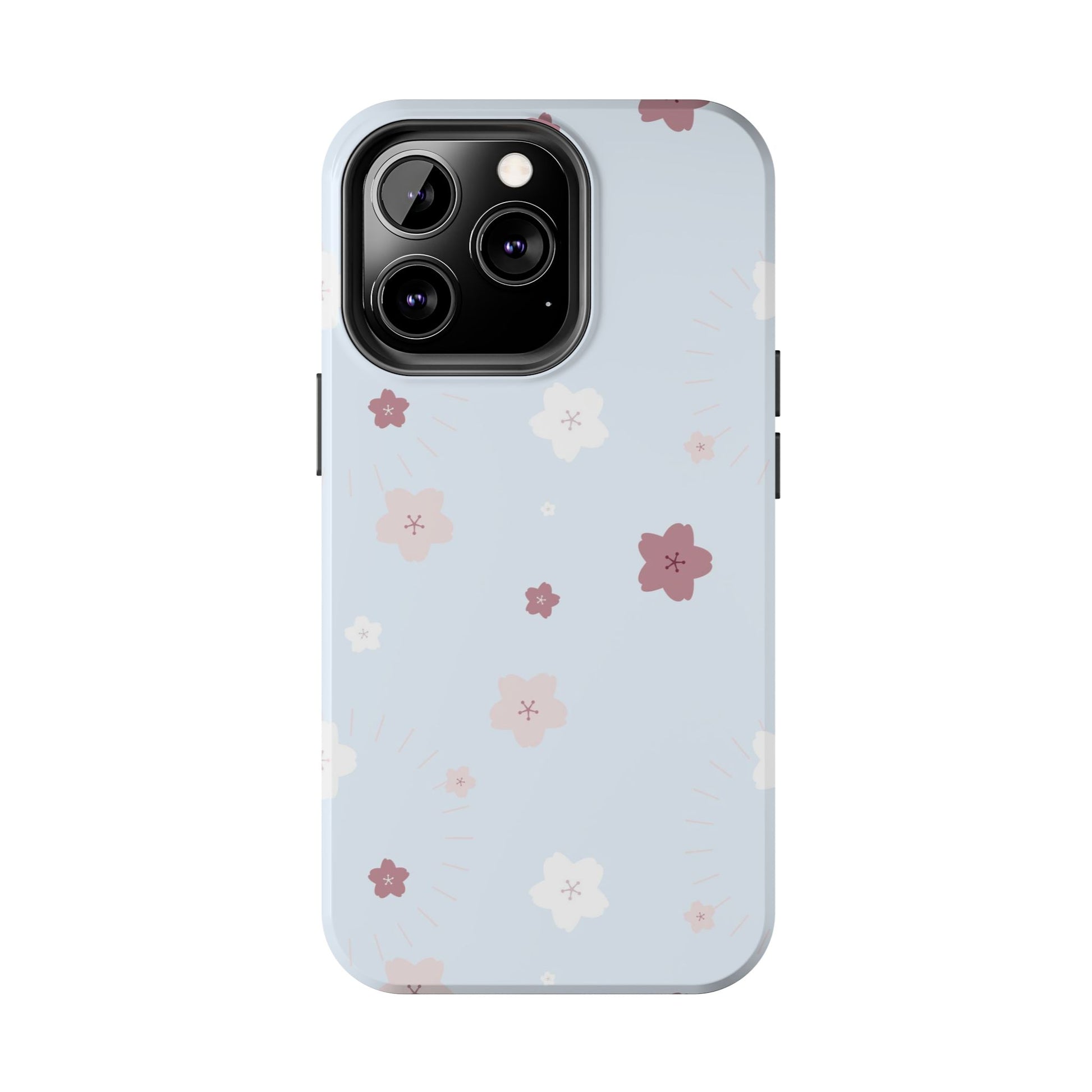 seamless cute lovely pink and white cherry blossom Tough Phone Cases