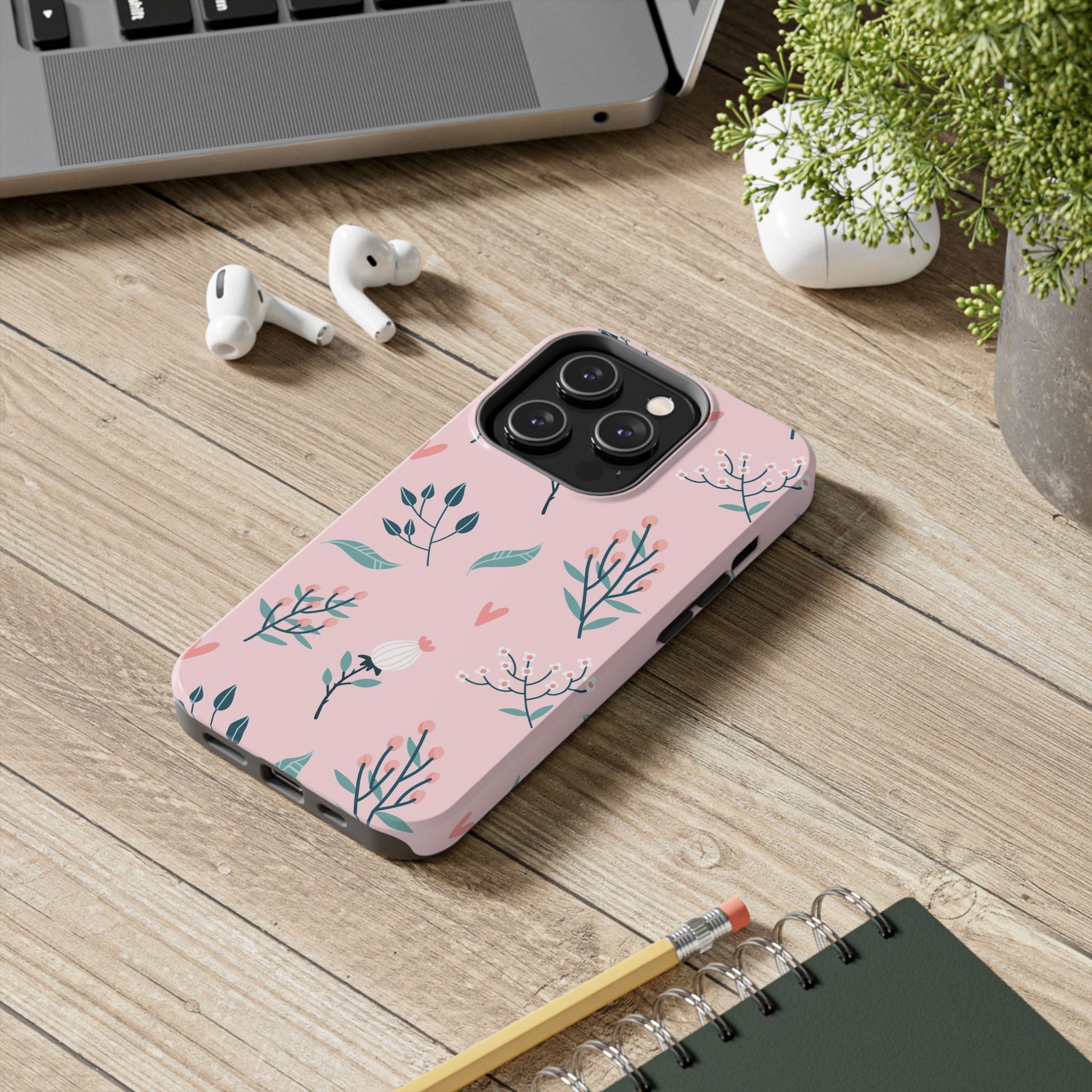 Floral seamless pattern. Garden flowers branches Tough Phone Cases