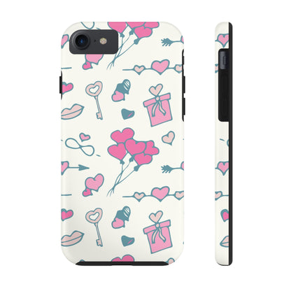 Pink seamless pattern with cute love doodles Tough Phone Cases iPhone 7, iPhone 8, iPhone SE