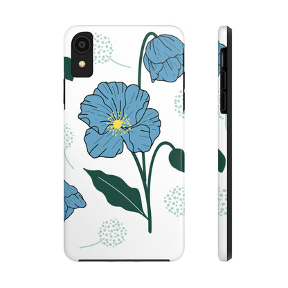 Hand drawn Blue Flower abstract Tough Phone Cases iPhone XR