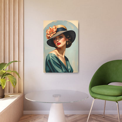 Elegant Vintage Lady Metal Sign Artwork