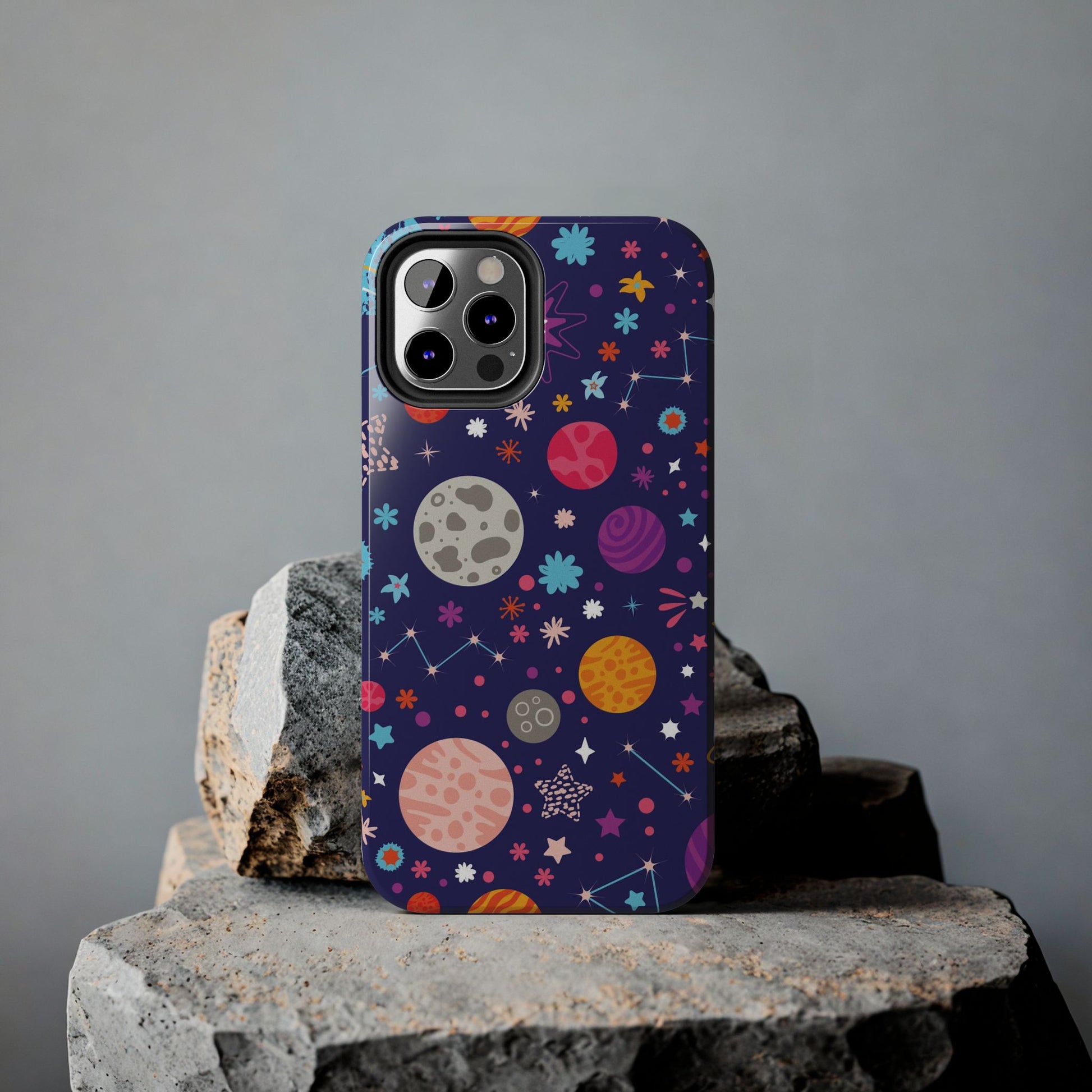 Seamless pattern with colorful space with planets Tough Phone Cases