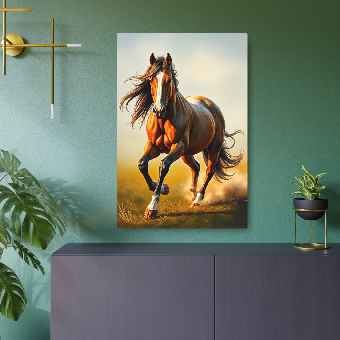 Stunning Galloping Horse Metal Sign | Perfect Horse Lover Gift & Home Decor 24" x 36" (Vertical) 0.12''