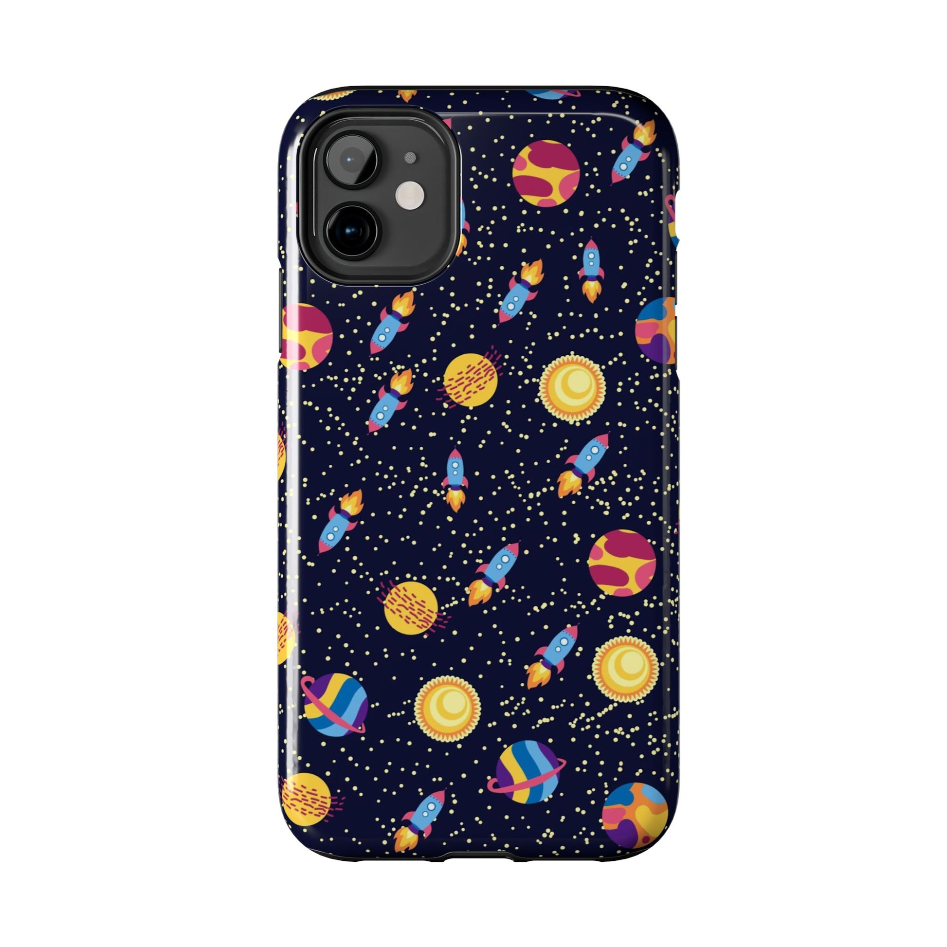 Seamless space pattern. Planets, rockets Tough Phone Cases