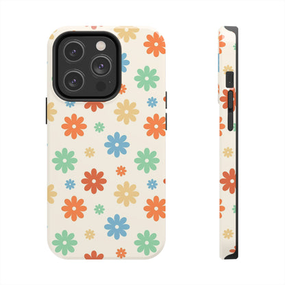 Retro groovy daisy seamless pattern Tough Phone Cases iPhone 14 Pro