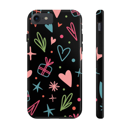 Valentine Day Doodle seamless pattern Tough Phone Cases iPhone 7, iPhone 8, iPhone SE