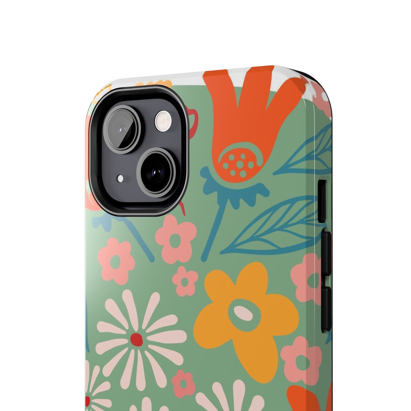 flowers in trendy retro Tough Phone Cases