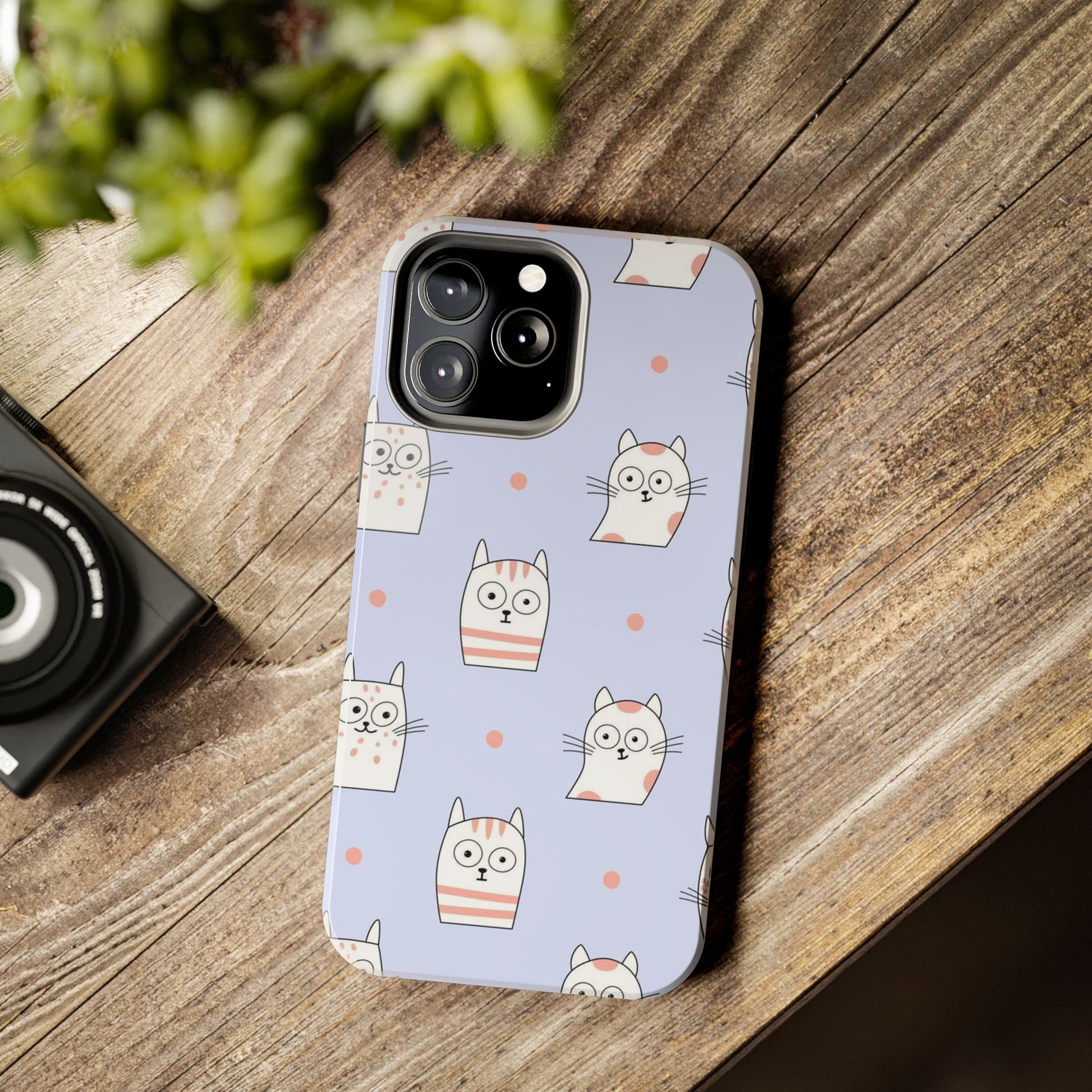 Doodle Seamless Pattern with Cute Cats Tough Phone Cases