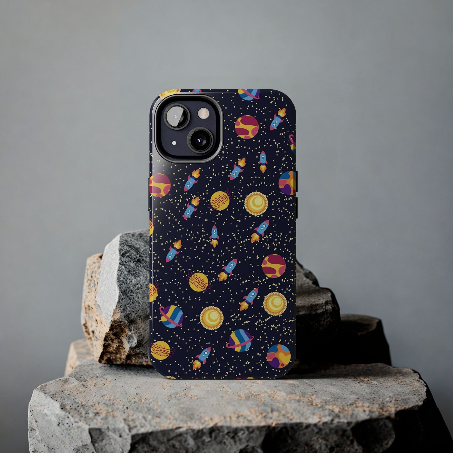 Seamless space pattern. Planets, rockets Tough Phone Cases