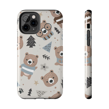 Scandinavian Teddy Bear Seamless Pattern Tough Phone Cases iPhone 11 Pro