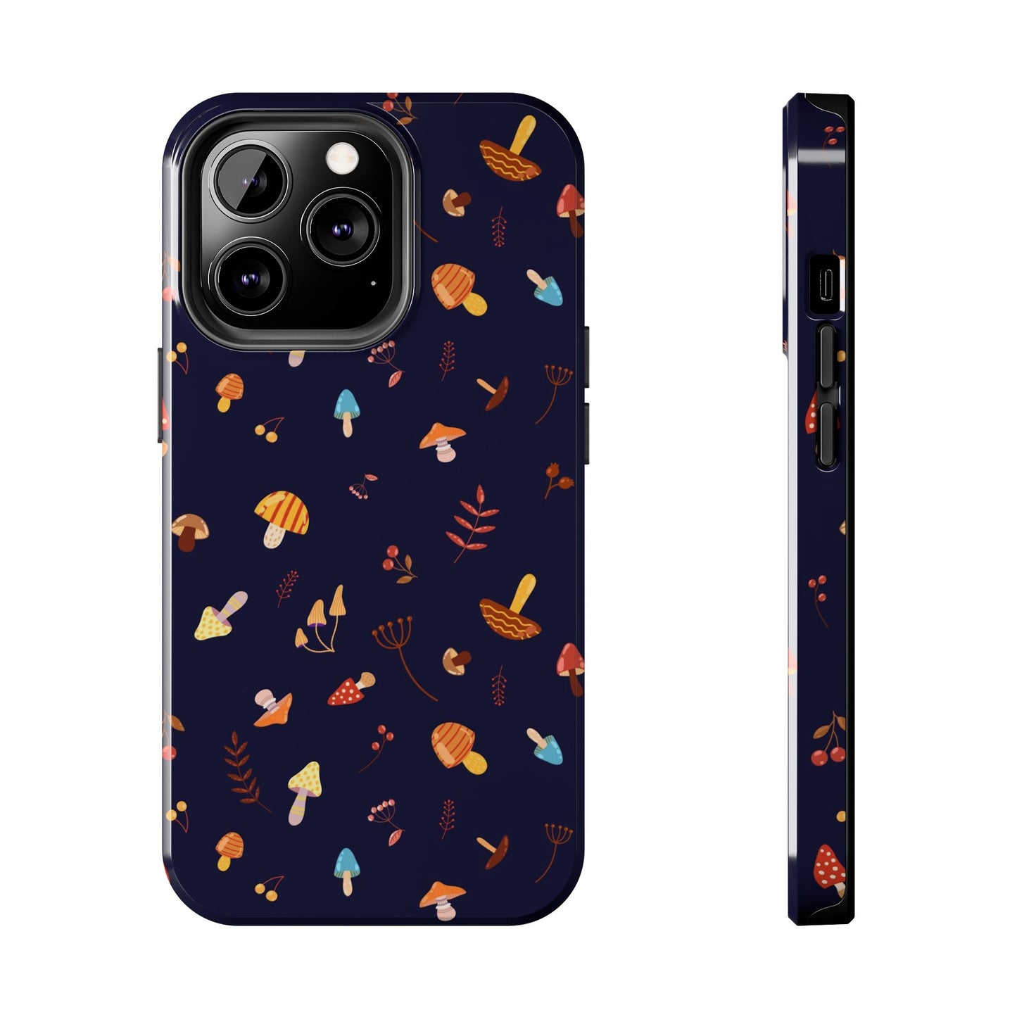 Seamless pattern with different mushrooms. Tough Phone Cases iPhone 13 Pro