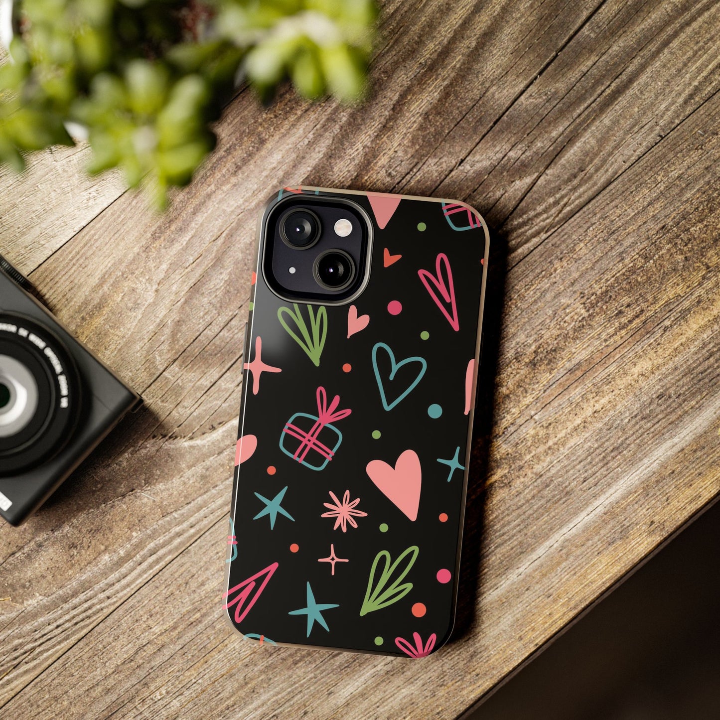 Valentine Day Doodle seamless pattern Tough Phone Cases