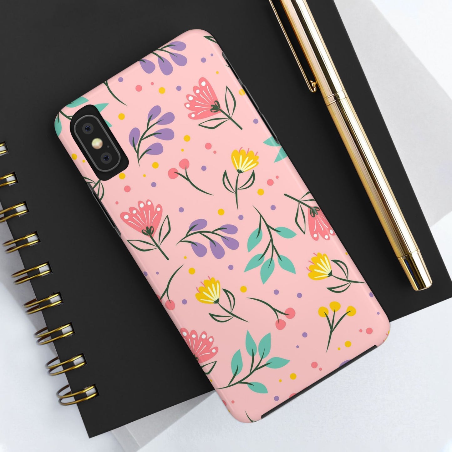 beautiful seamless handrawn floral Tough Phone Cases