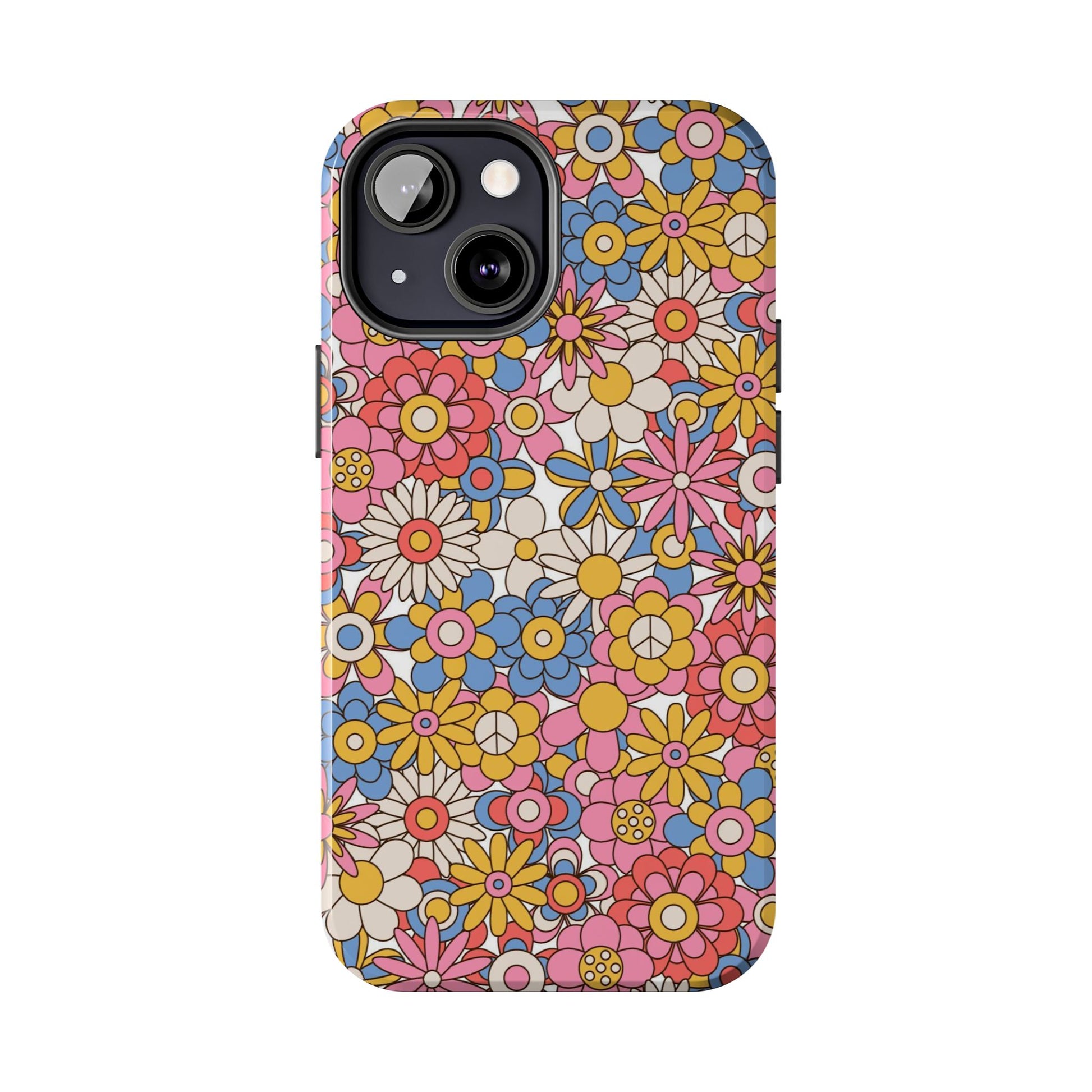 60s and 70s retro vintage flowers seamless Tough Phone Cases