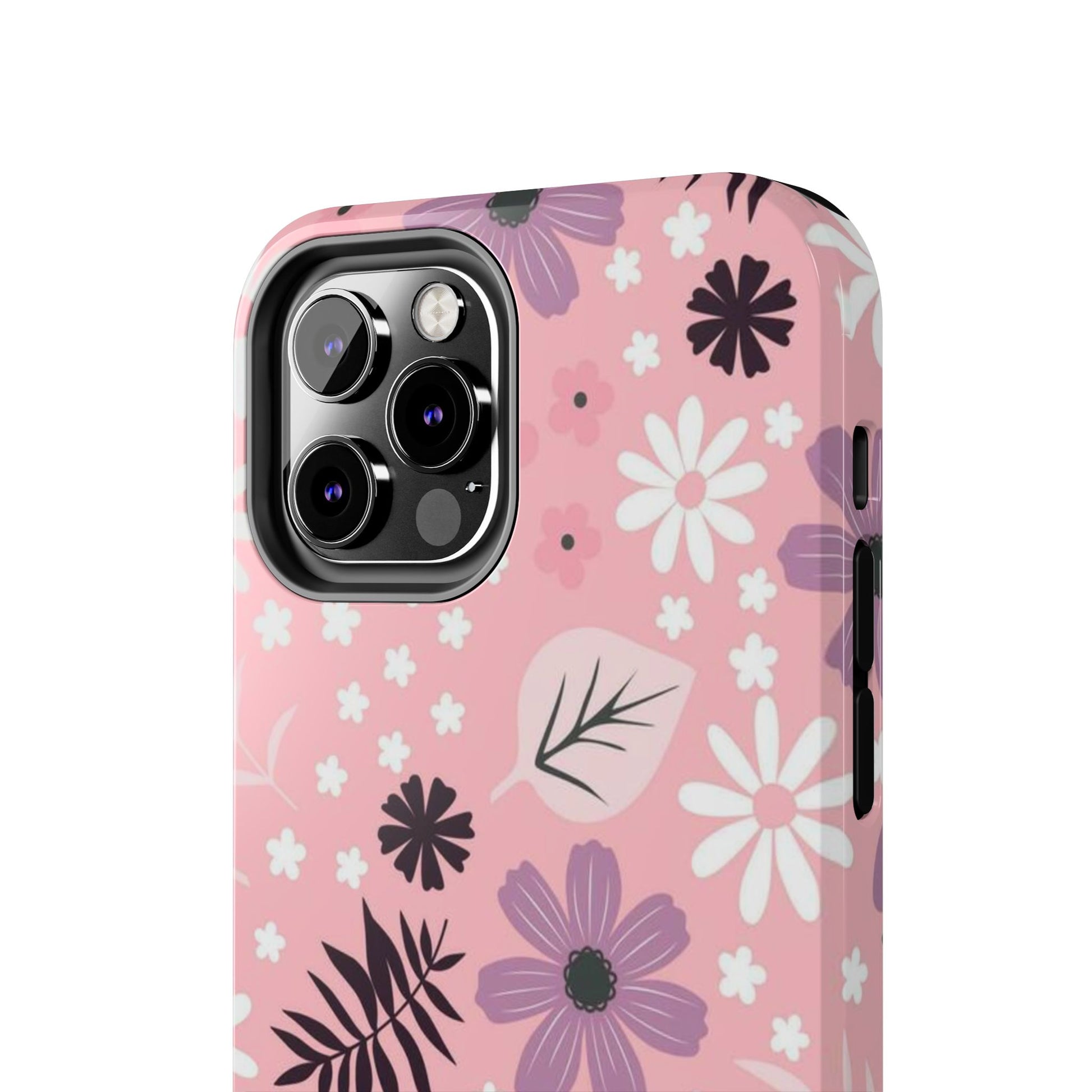 Seamless pink flourish pattern with field flowers tough phone case