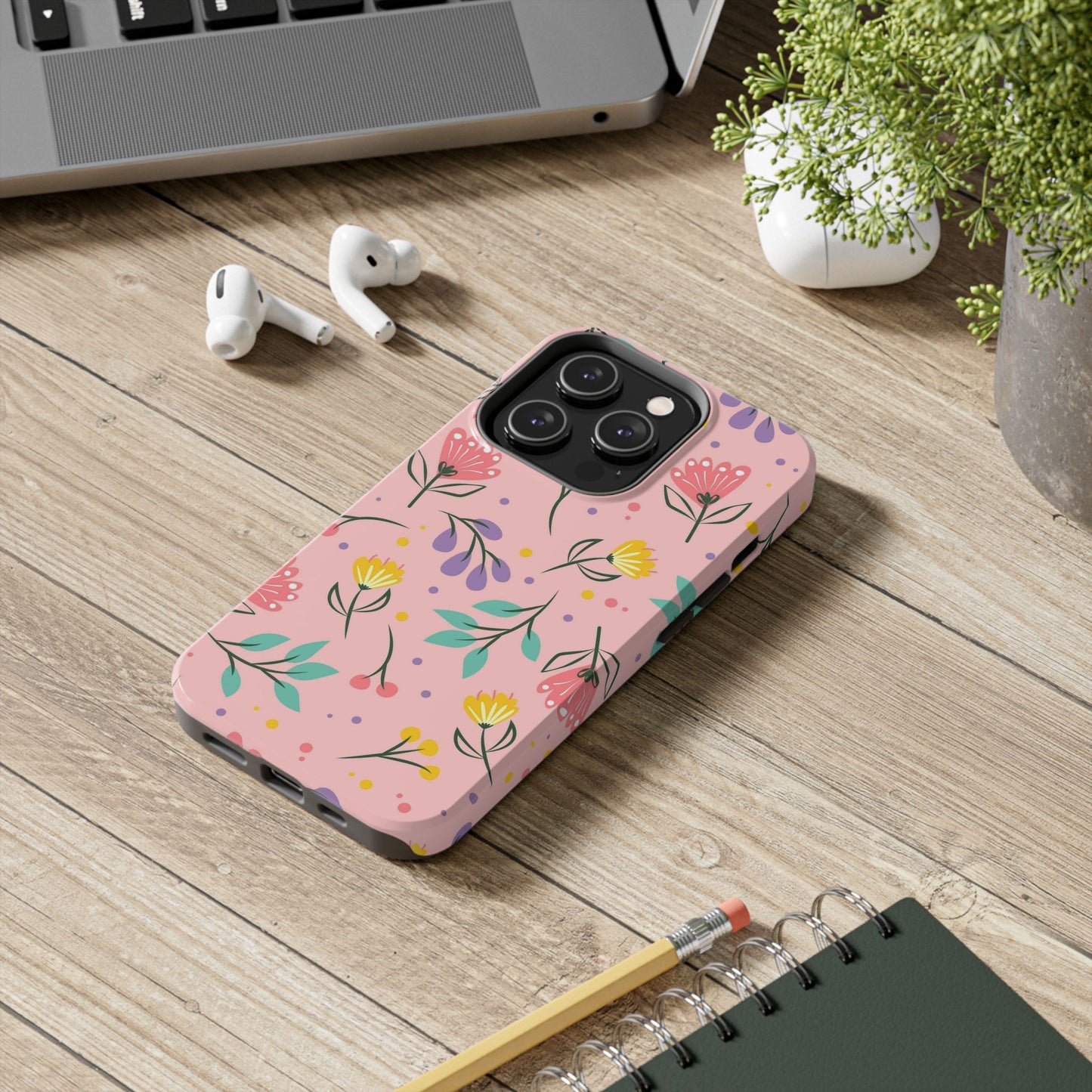 beautiful seamless handrawn floral Tough Phone Cases