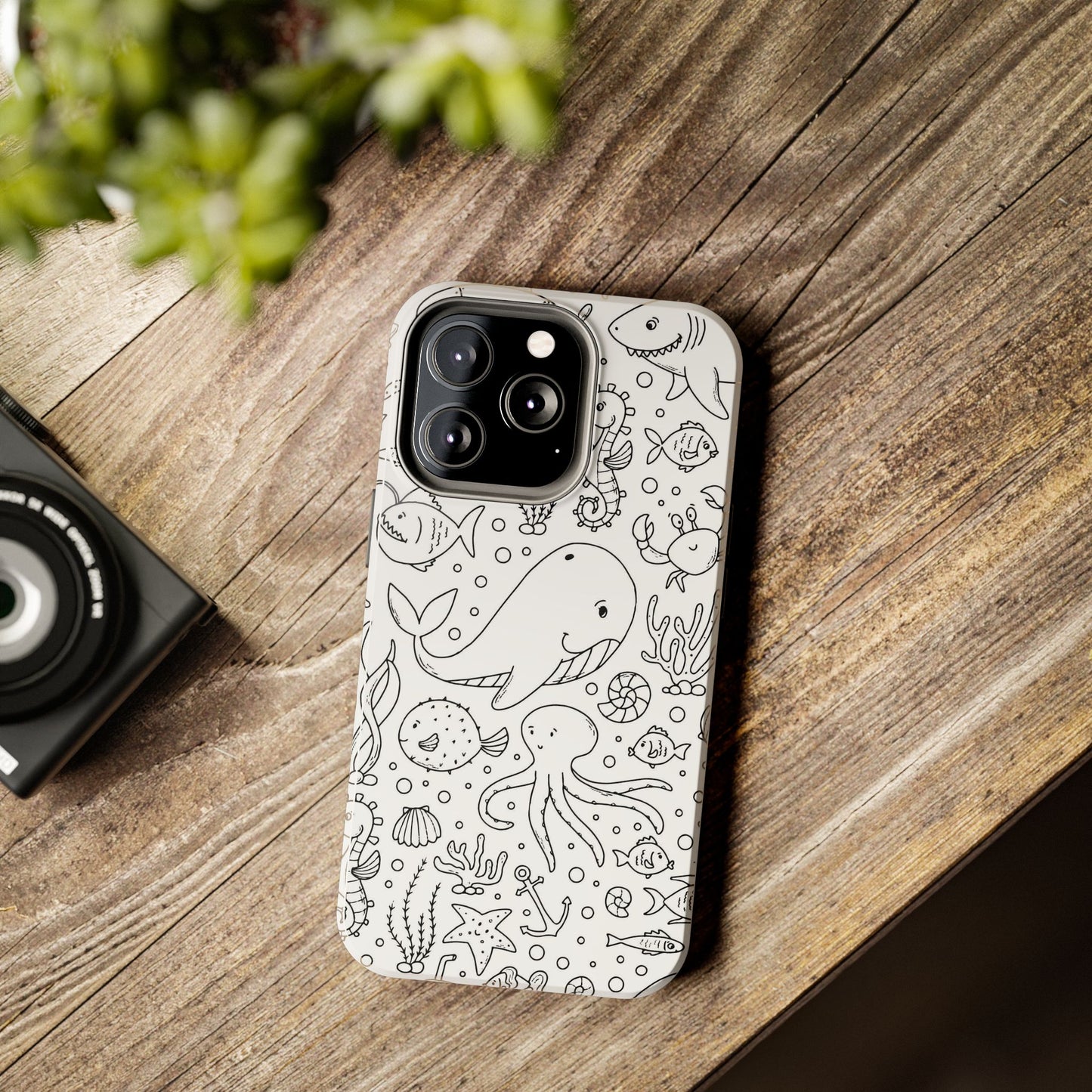 monochrome seamless pattern Tough Phone Cases