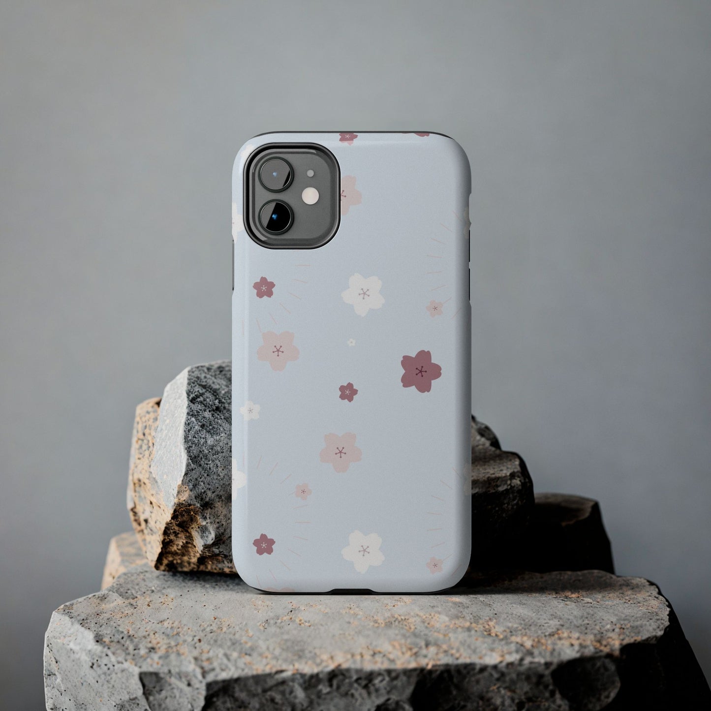 seamless cute lovely pink and white cherry blossom Tough Phone Cases