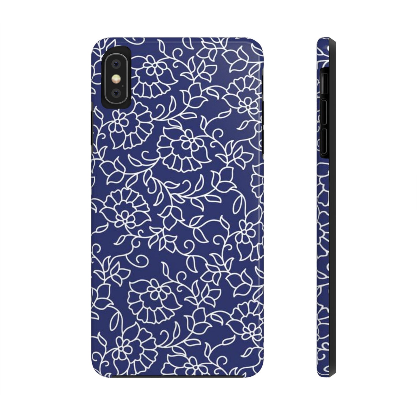 Outline Floral Pattern Tough Phone Cases iPhone XS MAX