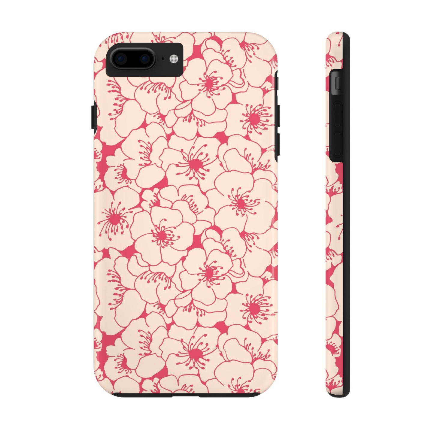 Stylized apple tree flowers line art Tough Phone Cases iPhone 7 Plus, iPhone 8 Plus