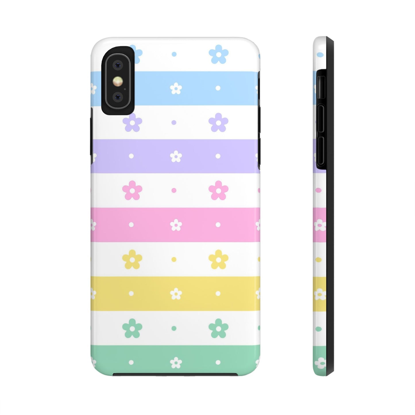 Rainbow Pastel Flower Tough Phone Cases iPhone X